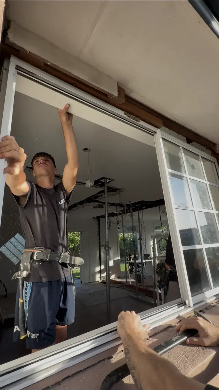 Installing a large sliding window