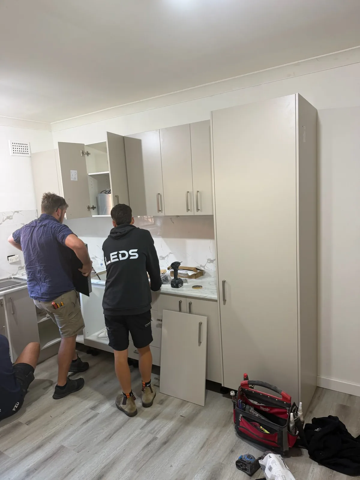 Installing kitchen cabinetry
