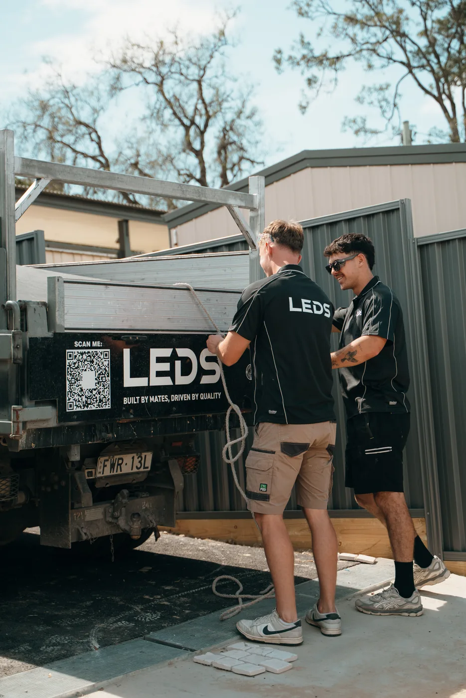 Unloading the LEDS truck