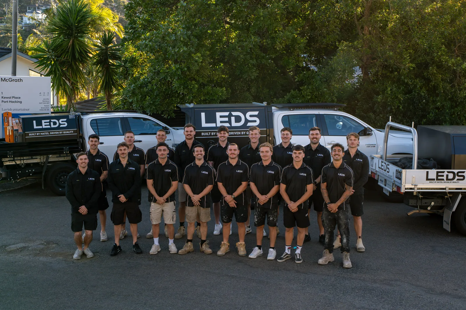 The whole LEDS crew with the trucks, 2026